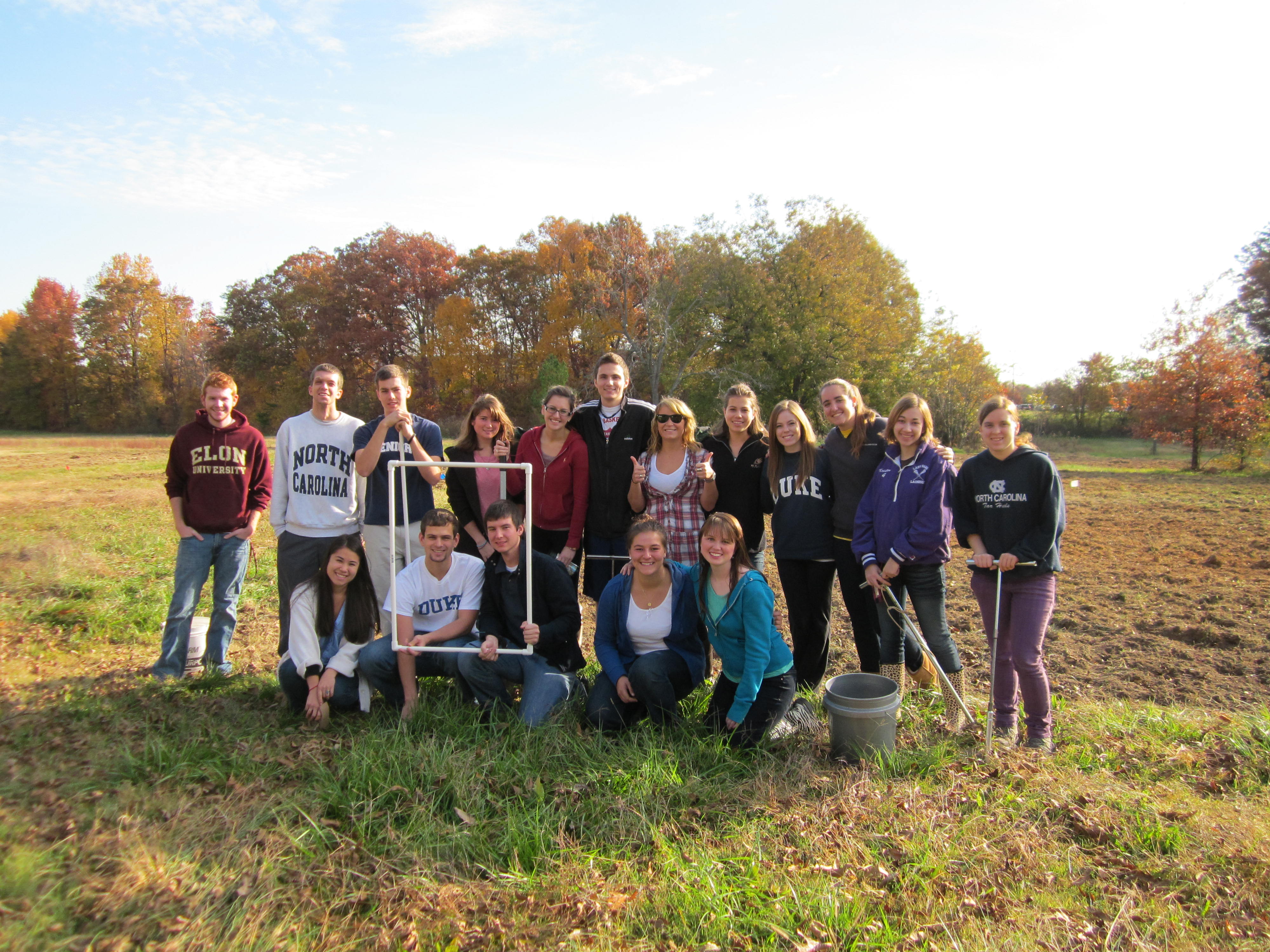 The first ENS class to participate in the development of Elon University’s Loy Farm Land Lab